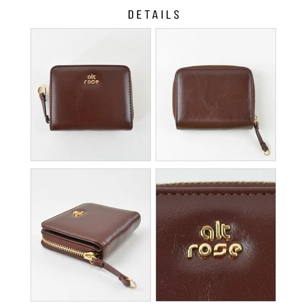 秋月堂 日本ALTROSE標誌拉鍊雙折錢包 短夾 4色 日本🇯🇵直送-細節圖11