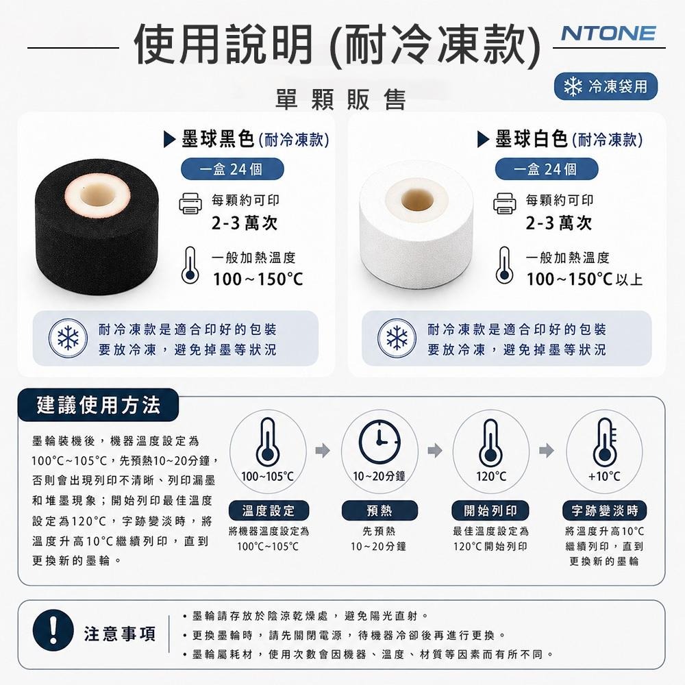 [恩特萬]墨印輪 (黑/白兩色可選) 1000型可用 連續墨印封口機墨印輪入 墨球 墨輪 NTONE-細節圖3
