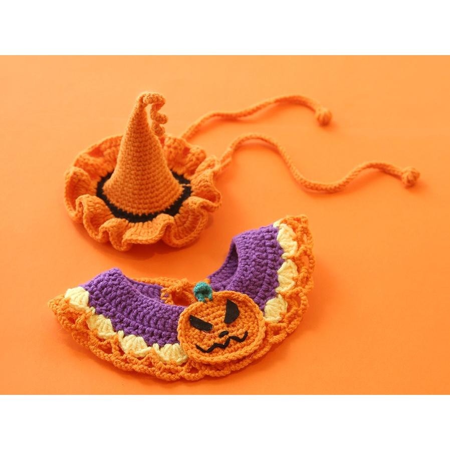 可愛針織裝份飾品 寵物萬聖節領巾 狗狗貓咪帽子-細節圖3