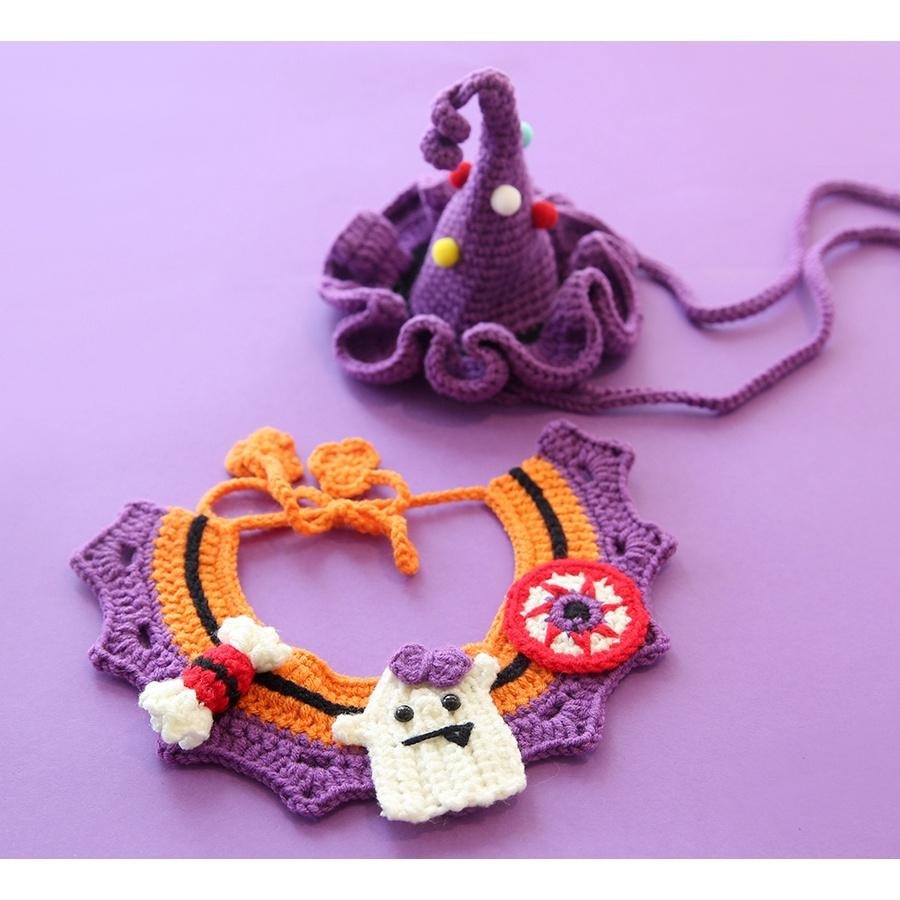 可愛針織裝份飾品 寵物萬聖節領巾 狗狗貓咪帽子-細節圖6