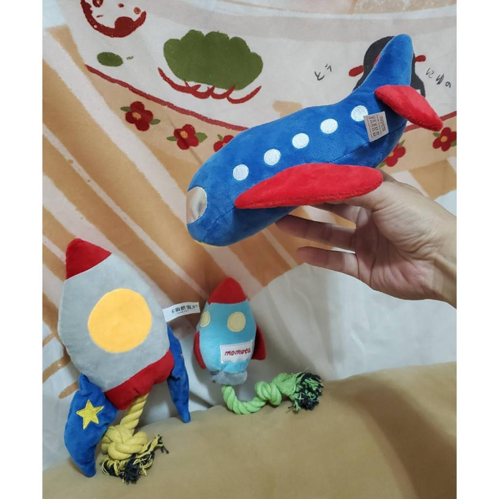 可愛飛機火箭發聲狗狗玩具 寵物陪伴發泄玩具-細節圖3