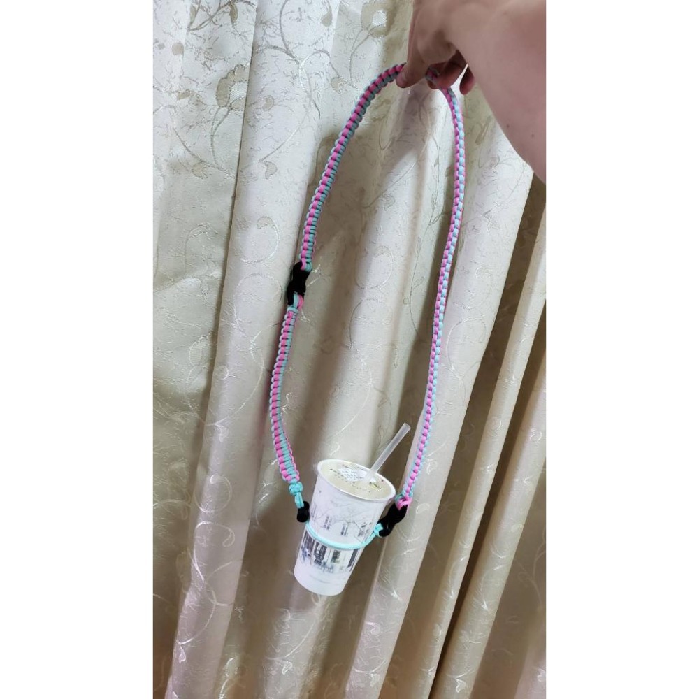 編織保特瓶 手搖飲料 保溫杯提帶 背帶-細節圖7