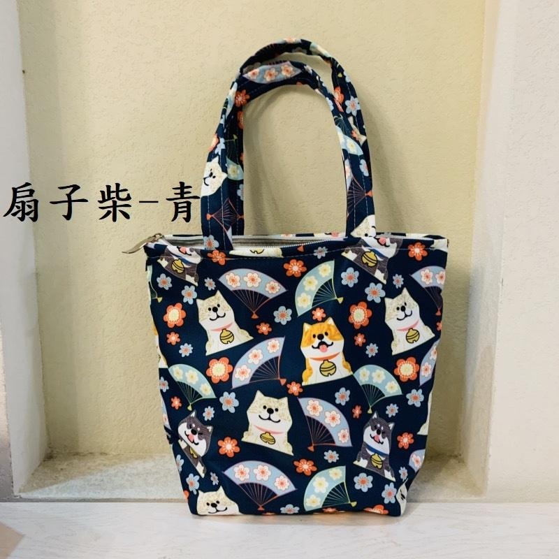 日系柴犬圖案拉鏈手提包 有內袋 好看小包包-細節圖5