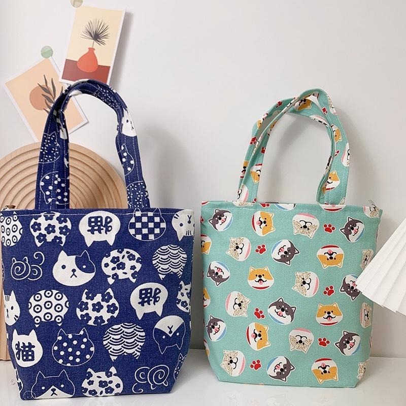 日系柴犬圖案拉鏈手提包 有內袋 好看小包包-細節圖9