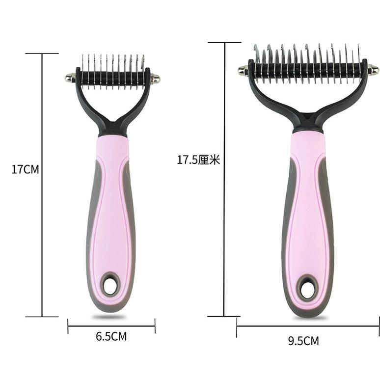 寵物開結梳 褪毛梳子 脫毛神器 毛打結用雙面不銹鋼開結梳-細節圖6