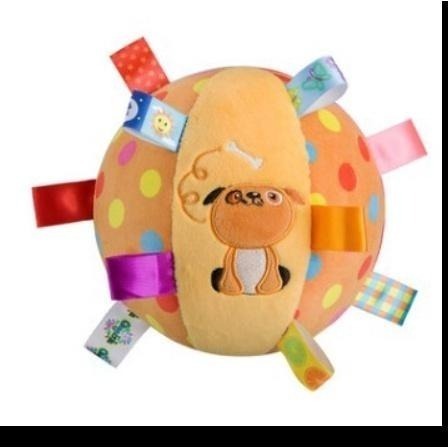 台灣出貨 鈴噹標籤布球 寵物玩具球 好玩的手抓球 有帶子更好咬-細節圖2