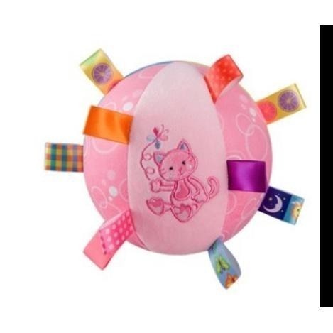 台灣出貨 鈴噹標籤布球 寵物玩具球 好玩的手抓球 有帶子更好咬-細節圖3