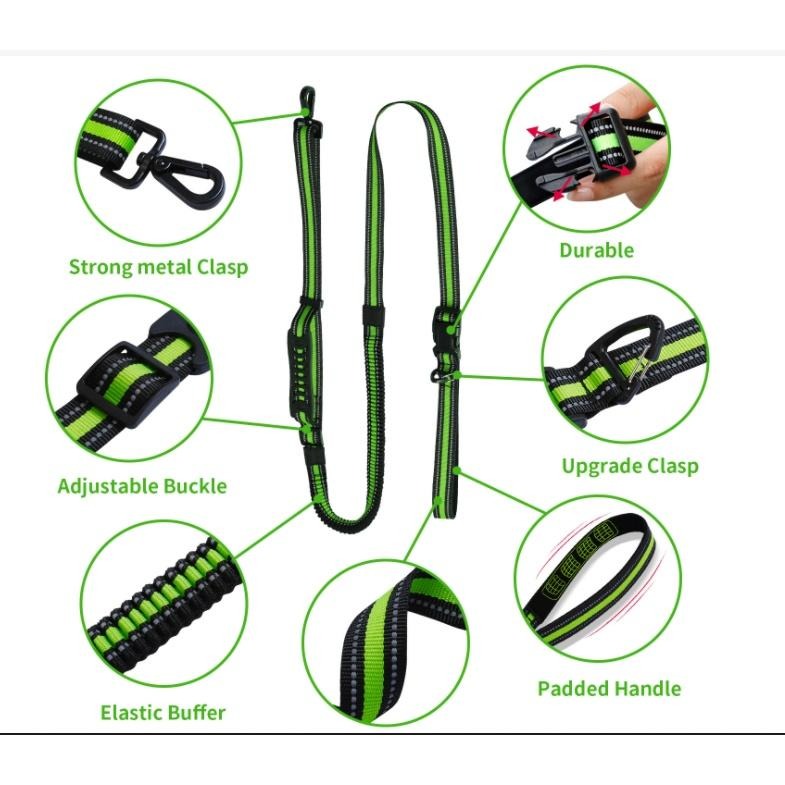可側背可圍腰散步牽繩 防爆衝 緩衝狗繩 跑步牽繩-細節圖2