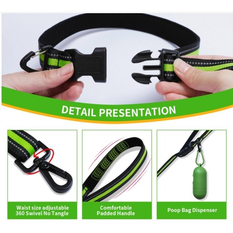 可側背可圍腰散步牽繩 防爆衝 緩衝狗繩 跑步牽繩-細節圖4