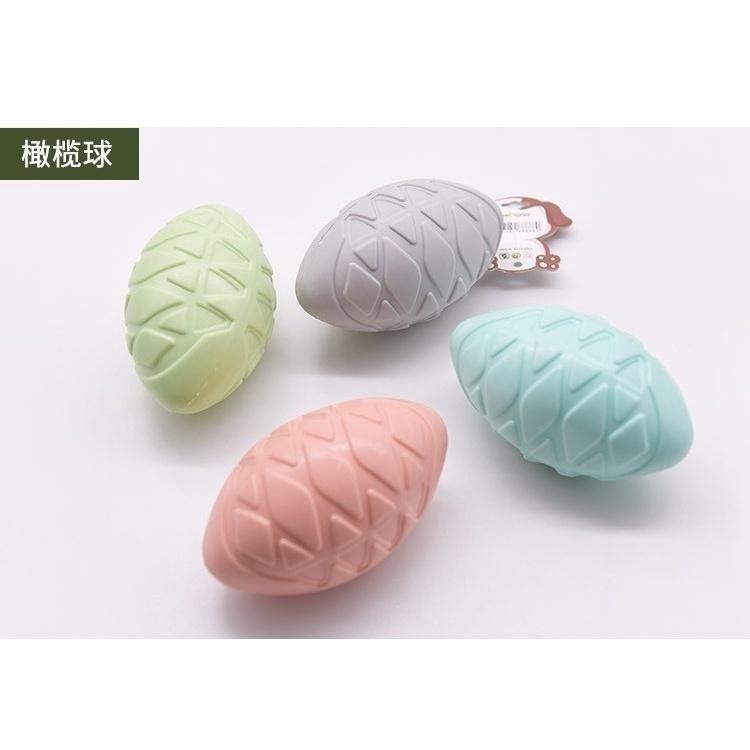 寵物TPR發聲橄欖球 河豚球玩具 互動好玩好好咬-細節圖2