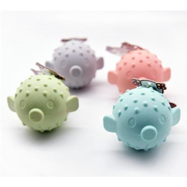 寵物TPR發聲橄欖球 河豚球玩具 互動好玩好好咬-細節圖3