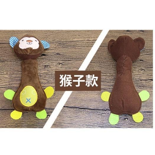 寵物發聲玩具 猴子，恐龍，小鹿內置搖鈴寵物毛絨玩具-細節圖5