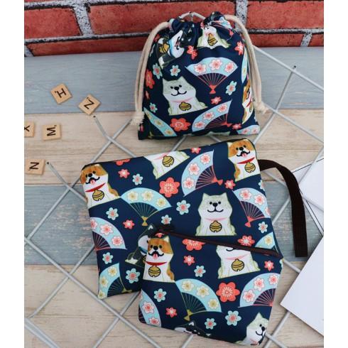 防水柴犬包包，束口包 手機包 化妝包 柴犬零錢包-細節圖2