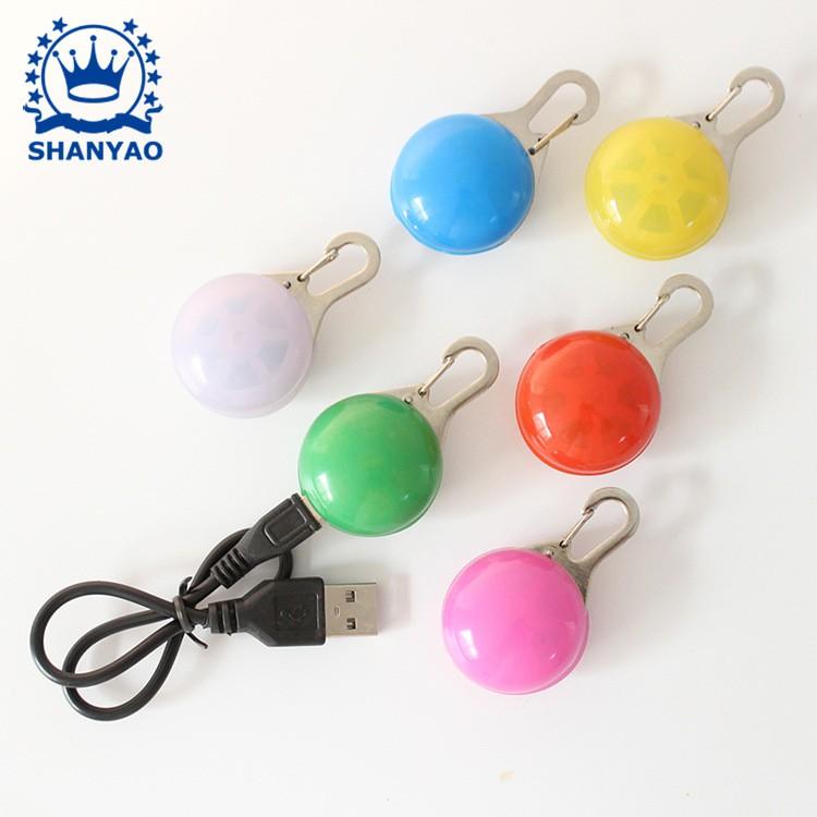 USB充電發光吊飾led燈 自行車警示尾燈 露營燈 寵物發光吊墜-細節圖2