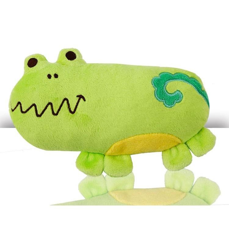 可愛寵物抱枕發聲玩具 毛絨玩具粉豬、棕熊、綠青蛙、紫河馬-細節圖4