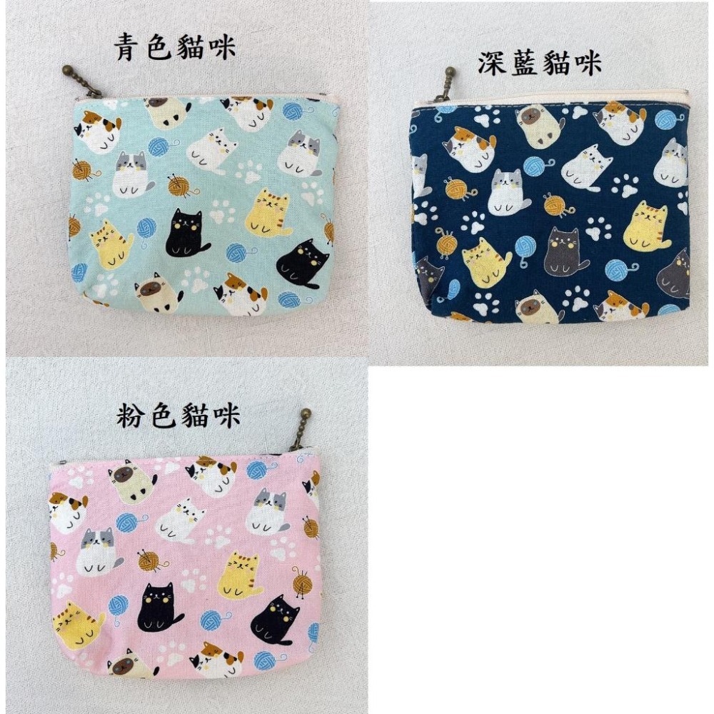 柴犬貓咪圖案棉布零錢包收納包 日系包包-細節圖5