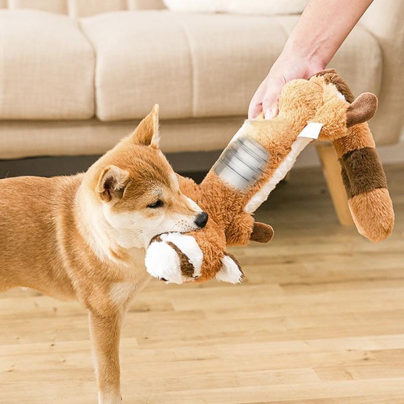 可愛動物皮殼發聲玩具 尾巴有響紙 體內可裝寶特瓶增加玩的樂趣-細節圖3