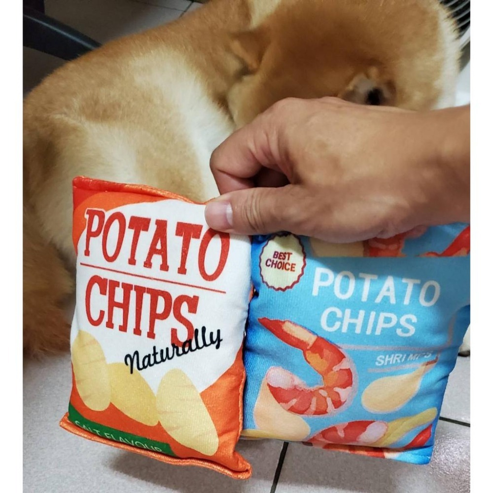 仿真洋芋片發聲寵物玩具 響紙玩具 吸引狗狗的塑膠袋聲玩具-細節圖3