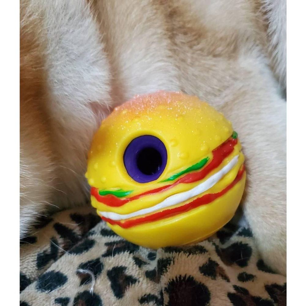 漢堡漏食發聲玩具球 寵物玩具球-細節圖3