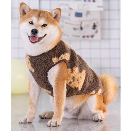 新品特價中 背扣式小熊圖案寵物衣服 狗狗背心 毛絨可愛衣服冬天-細節圖4