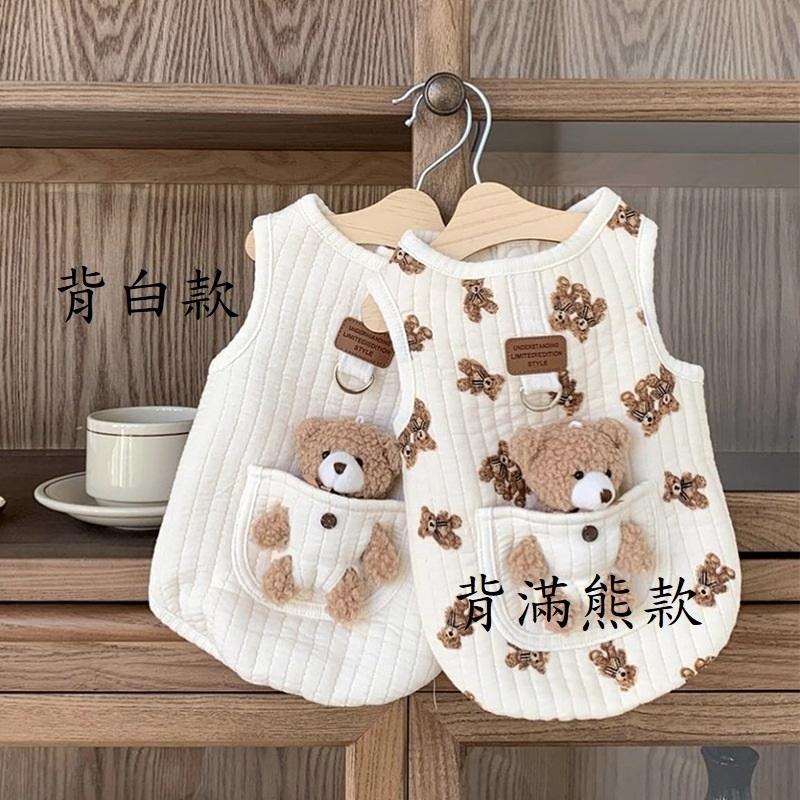 新品特價中 背小熊娃娃寵物衣服 附掛勾可牽繩 狗狗冬天保暖棉衣-細節圖3