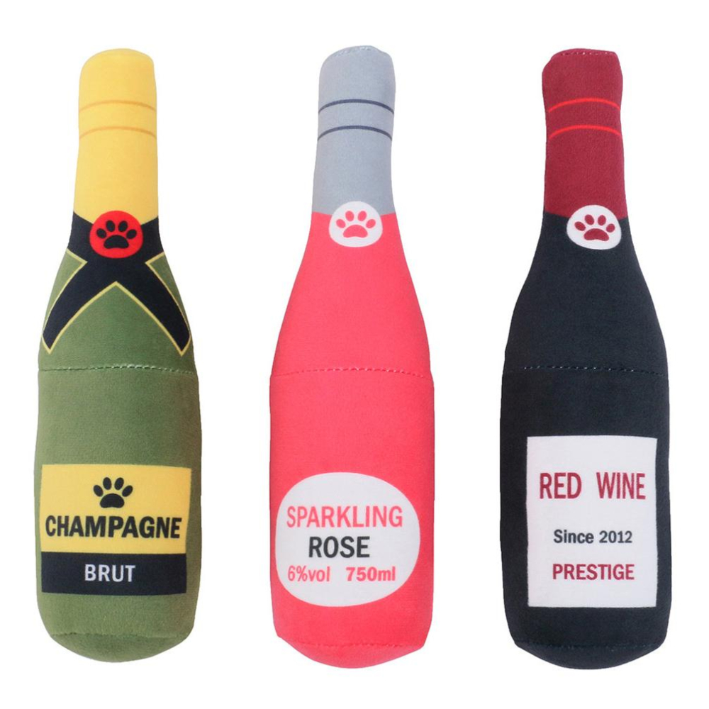 玩不醉酒瓶發聲玩具 寵物磨牙發洩玩具 ROSE 紅酒 香檳造型狗狗玩具-細節圖3