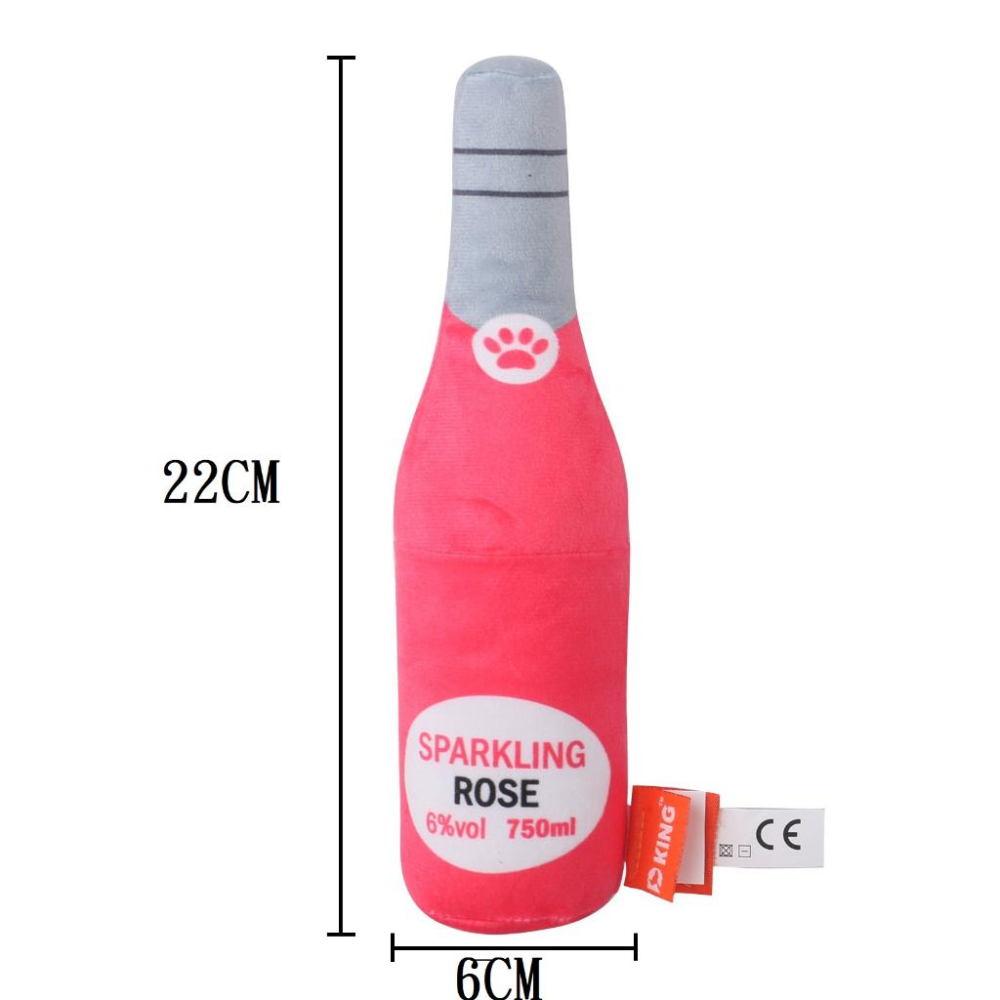 玩不醉酒瓶發聲玩具 寵物磨牙發洩玩具 ROSE 紅酒 香檳造型狗狗玩具-細節圖5