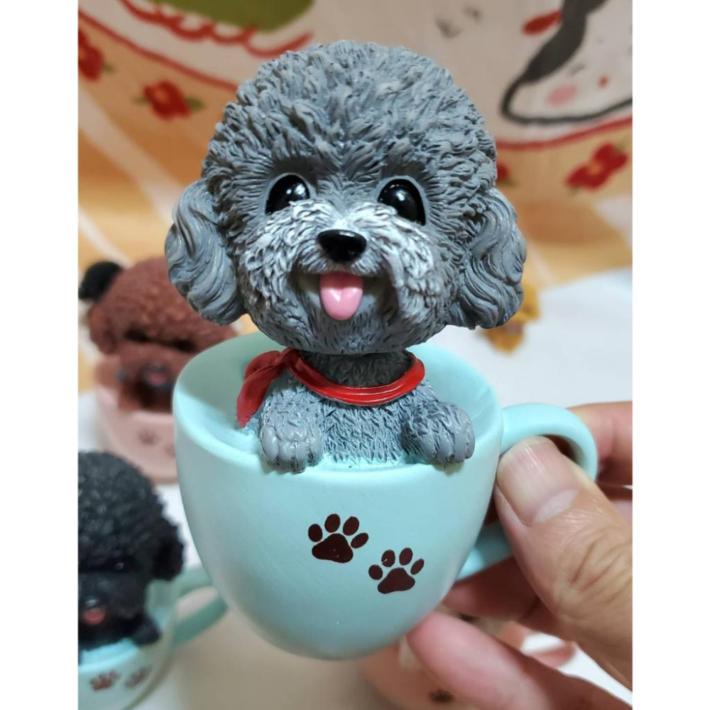 可愛貴賓狗茶杯犬公仔擺件搖頭泰迪犬 家居 書桌擺飾品-細節圖4