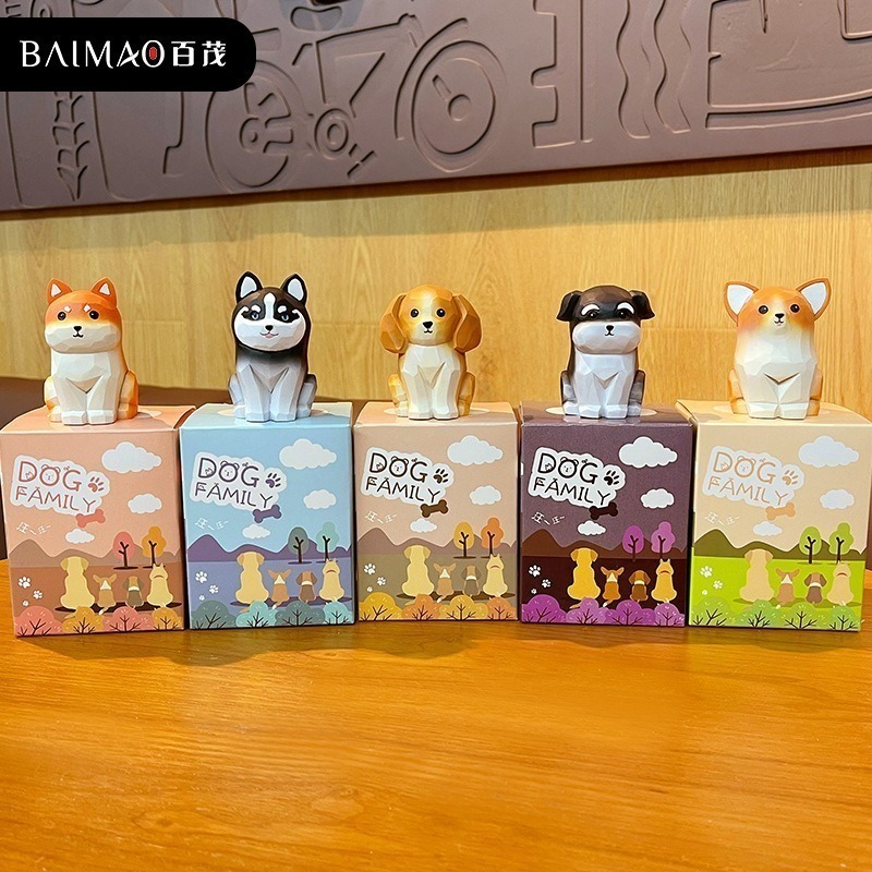 木雕風狗狗模型  可愛柴犬擺件 哈士奇 柯基擺飾 送禮物推薦-細節圖3