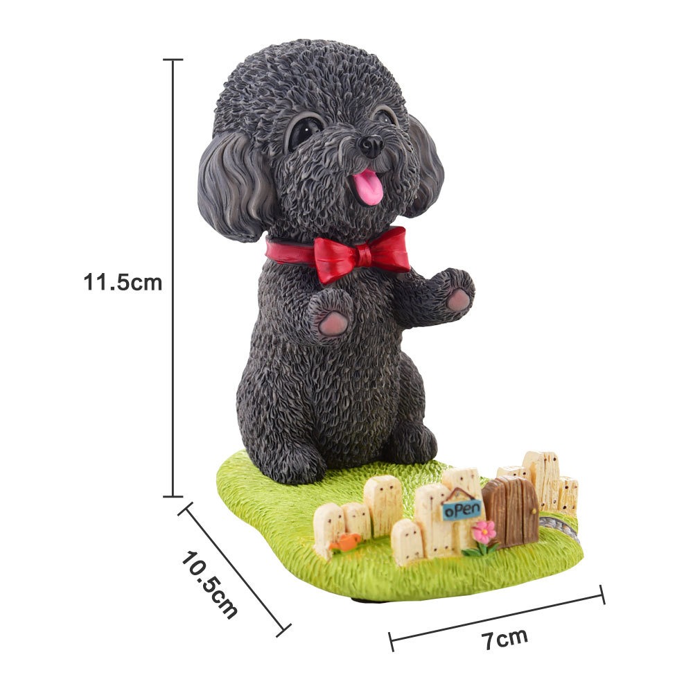 泰迪犬擺飾品 貴賓狗手機支架 好看又實用 泰迪公仔-細節圖3