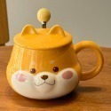 柴犬表情圖案馬克杯 可愛陶瓷杯帶蓋-規格圖9