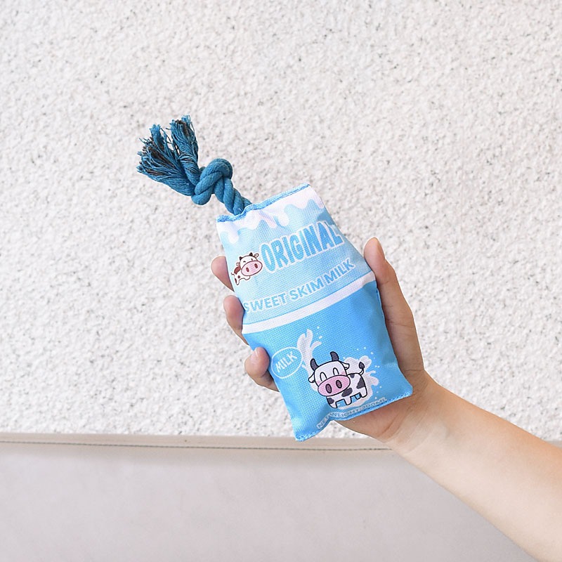 寵物發聲繩結玩具草莓 香蕉 巧克力 牛奶盒子 狗狗牛津布玩具-細節圖3