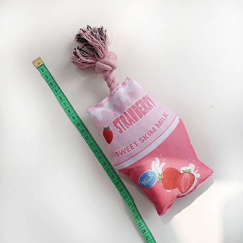 寵物發聲繩結玩具草莓 香蕉 巧克力 牛奶盒子 狗狗牛津布玩具-細節圖5