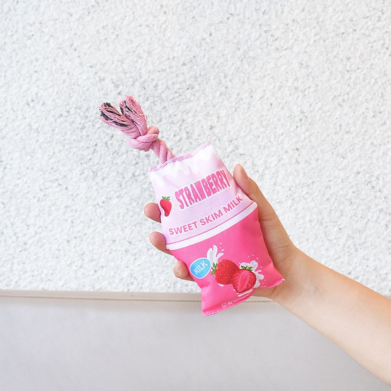 寵物發聲繩結玩具草莓 香蕉 巧克力 牛奶盒子 狗狗牛津布玩具-細節圖6