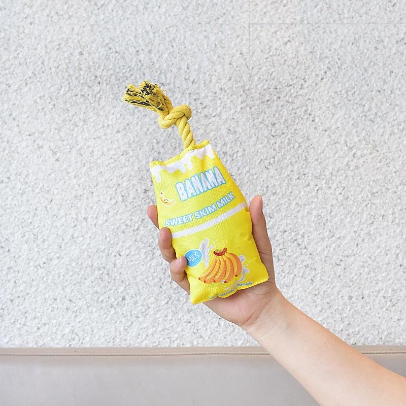 寵物發聲繩結玩具草莓 香蕉 巧克力 牛奶盒子 狗狗牛津布玩具-細節圖7