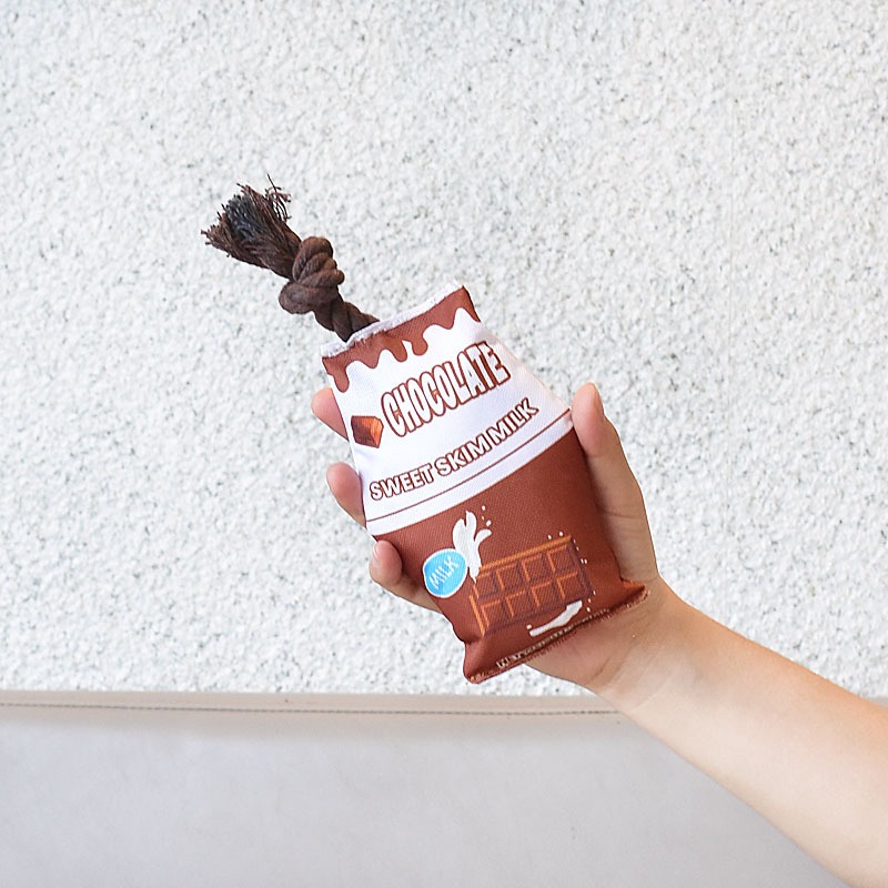 寵物發聲繩結玩具草莓 香蕉 巧克力 牛奶盒子 狗狗牛津布玩具-細節圖8