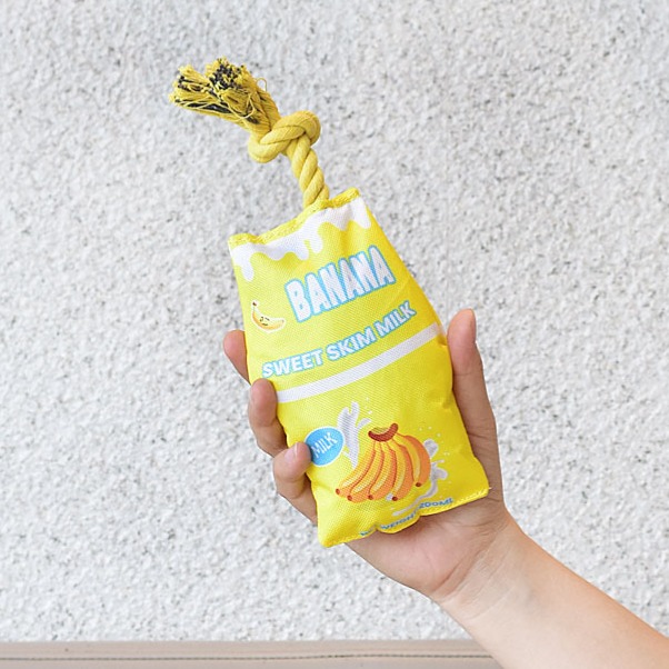 寵物發聲繩結玩具草莓 香蕉 巧克力 牛奶盒子 狗狗牛津布玩具-規格圖8