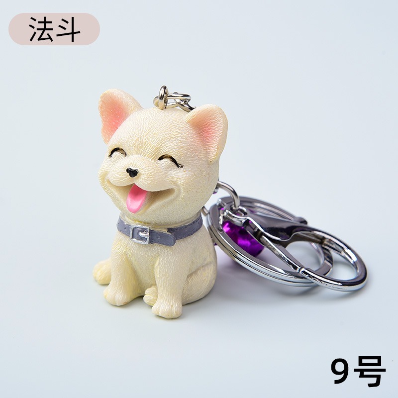 可愛狗狗吊飾 泰迪 柴犬 柯基 哈士奇 法鬥 雪納瑞  博美創意樹脂鑰匙圈-細節圖8