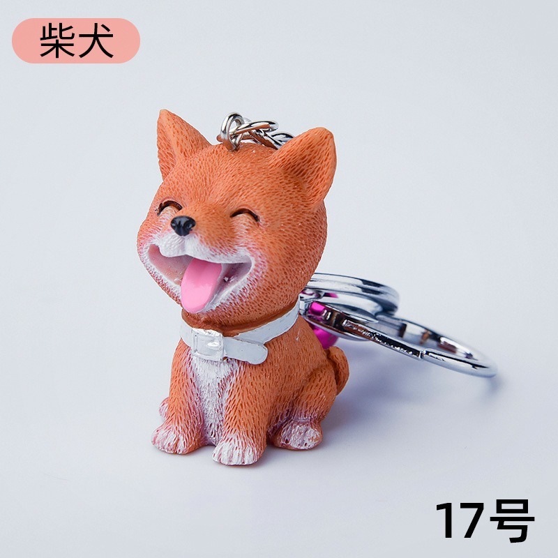 可愛狗狗吊飾 泰迪 柴犬 柯基 哈士奇 法鬥 雪納瑞  博美創意樹脂鑰匙圈-規格圖10