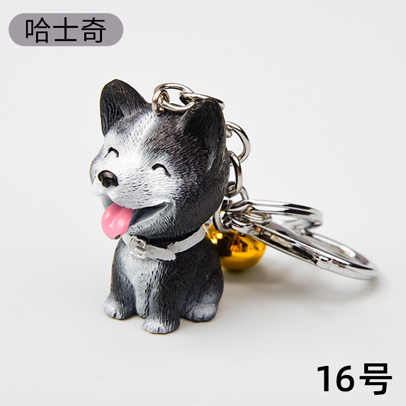 可愛狗狗吊飾 泰迪 柴犬 柯基 哈士奇 法鬥 雪納瑞  博美創意樹脂鑰匙圈-規格圖10