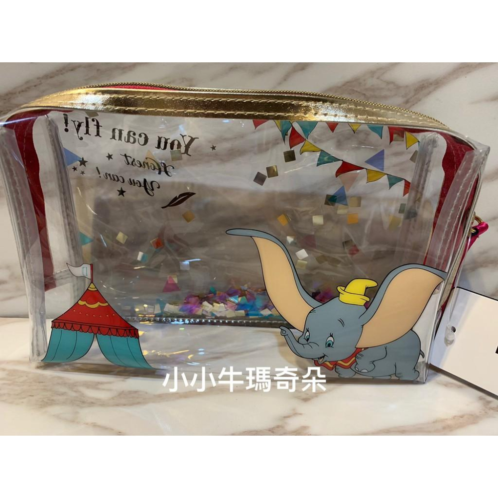 ~小小牛瑪奇朵~日本Francfranc For Disney 迪士尼小飛象DUMBO透明收納包 化妝包-細節圖2