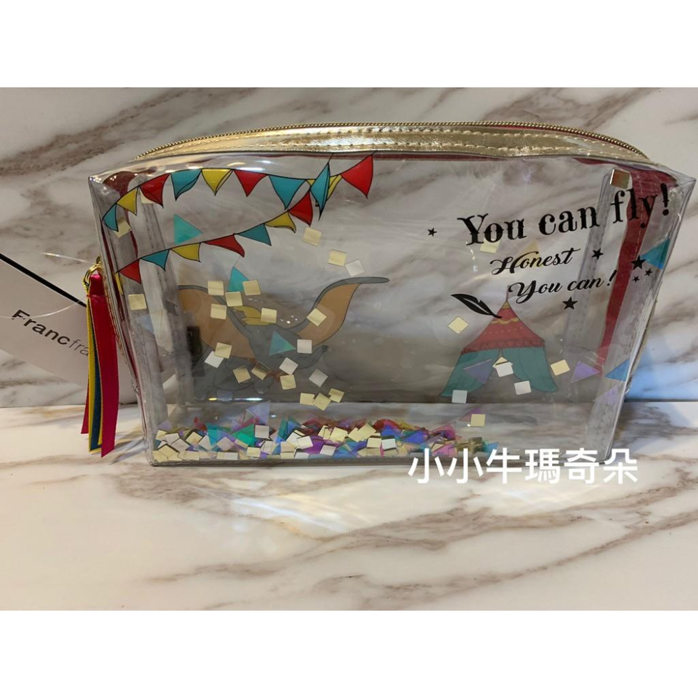 ~小小牛瑪奇朵~日本Francfranc For Disney 迪士尼小飛象DUMBO透明收納包 化妝包-細節圖3