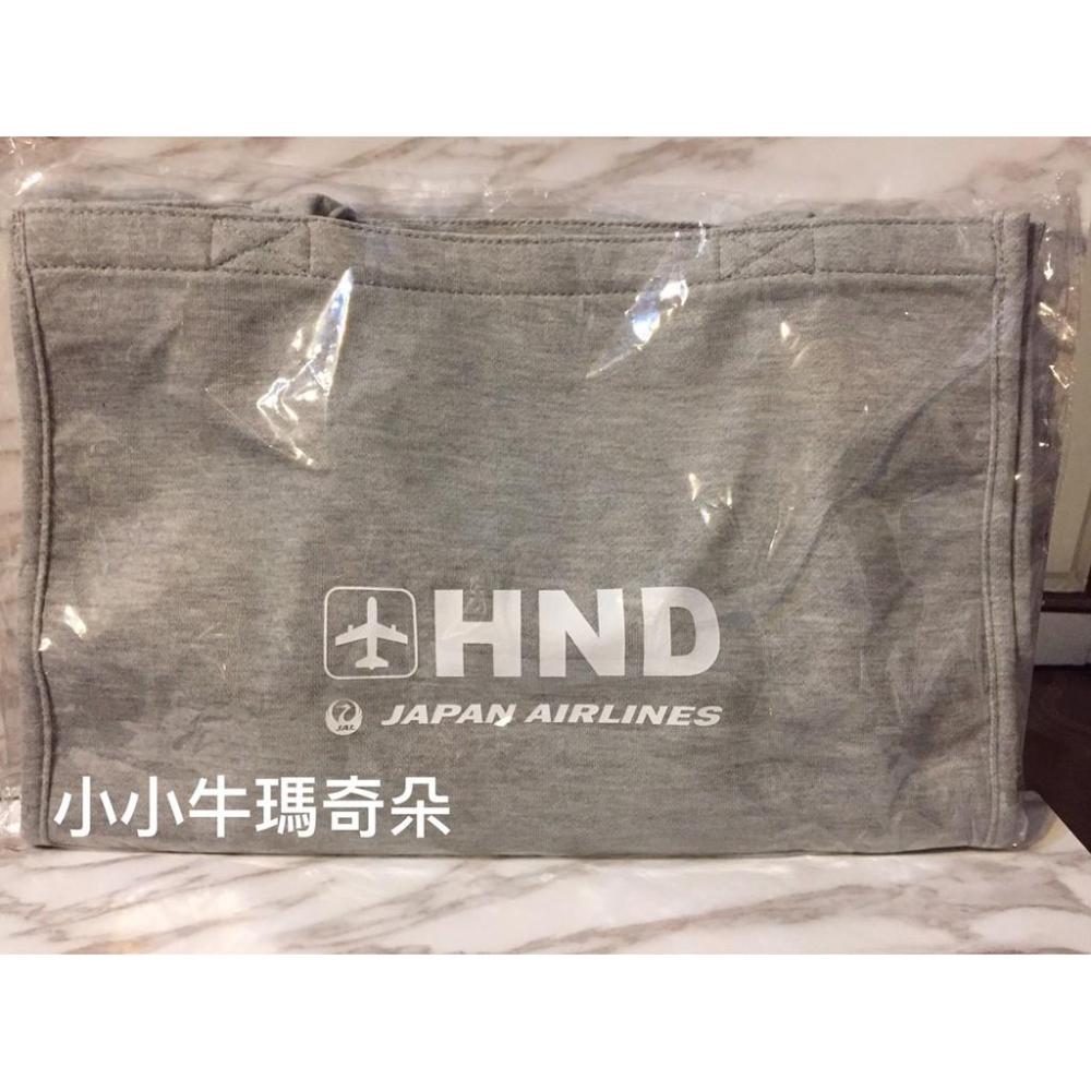 ~小小牛瑪奇朵~JAL日本航空HND羽田機場限定款灰色手拿包手提包-細節圖2