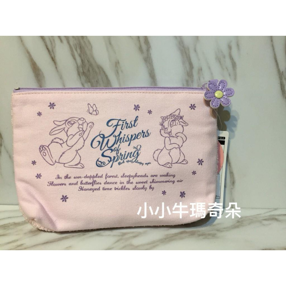 ~小小牛瑪奇朵~2019日本迪士尼復活節邦妮兔桑普兔粉嫩刺繡包 化妝包 收納包-細節圖2