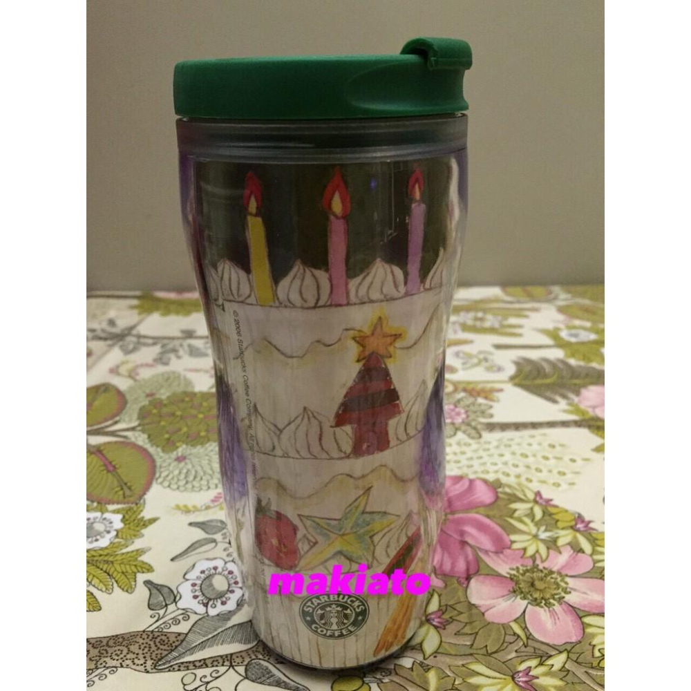 賣家收藏~小小牛瑪奇朵~全新2006日本星巴克(Starbucks)聖誕蛋糕耶誕隨行杯-細節圖3