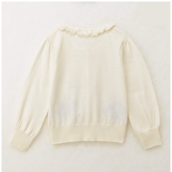 ~小小牛瑪奇朵~日本迪士尼公主系列冰雪奇緣 艾莎白色針織小外套 開襟衫-細節圖3