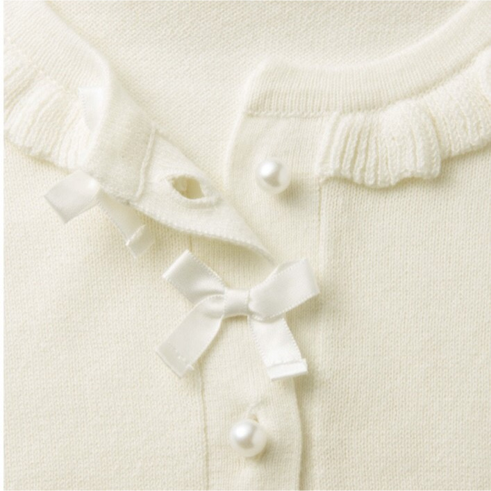 ~小小牛瑪奇朵~日本迪士尼公主系列冰雪奇緣 艾莎白色針織小外套 開襟衫-細節圖5