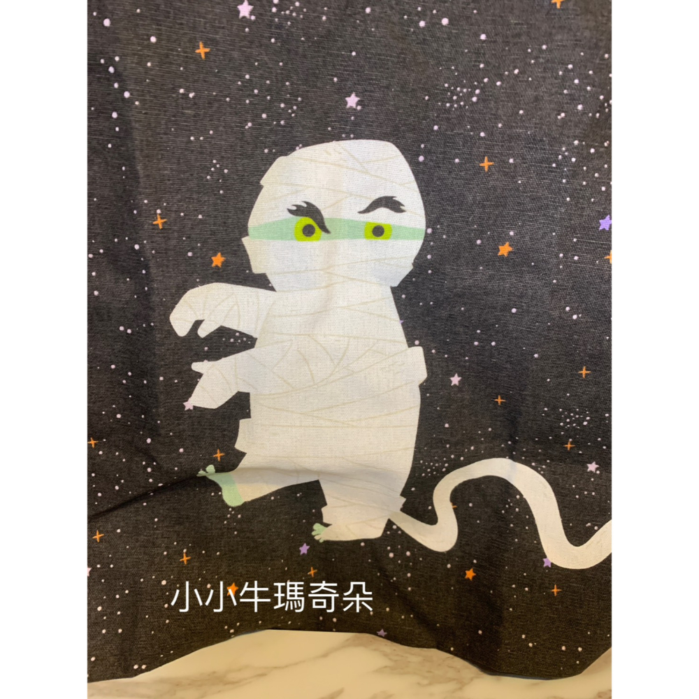 ~小小牛瑪奇朵~北歐丹麥生活美學 Flying Tiger Copenhagen 萬聖節星空下木乃伊小精靈造型帆布袋-細節圖2