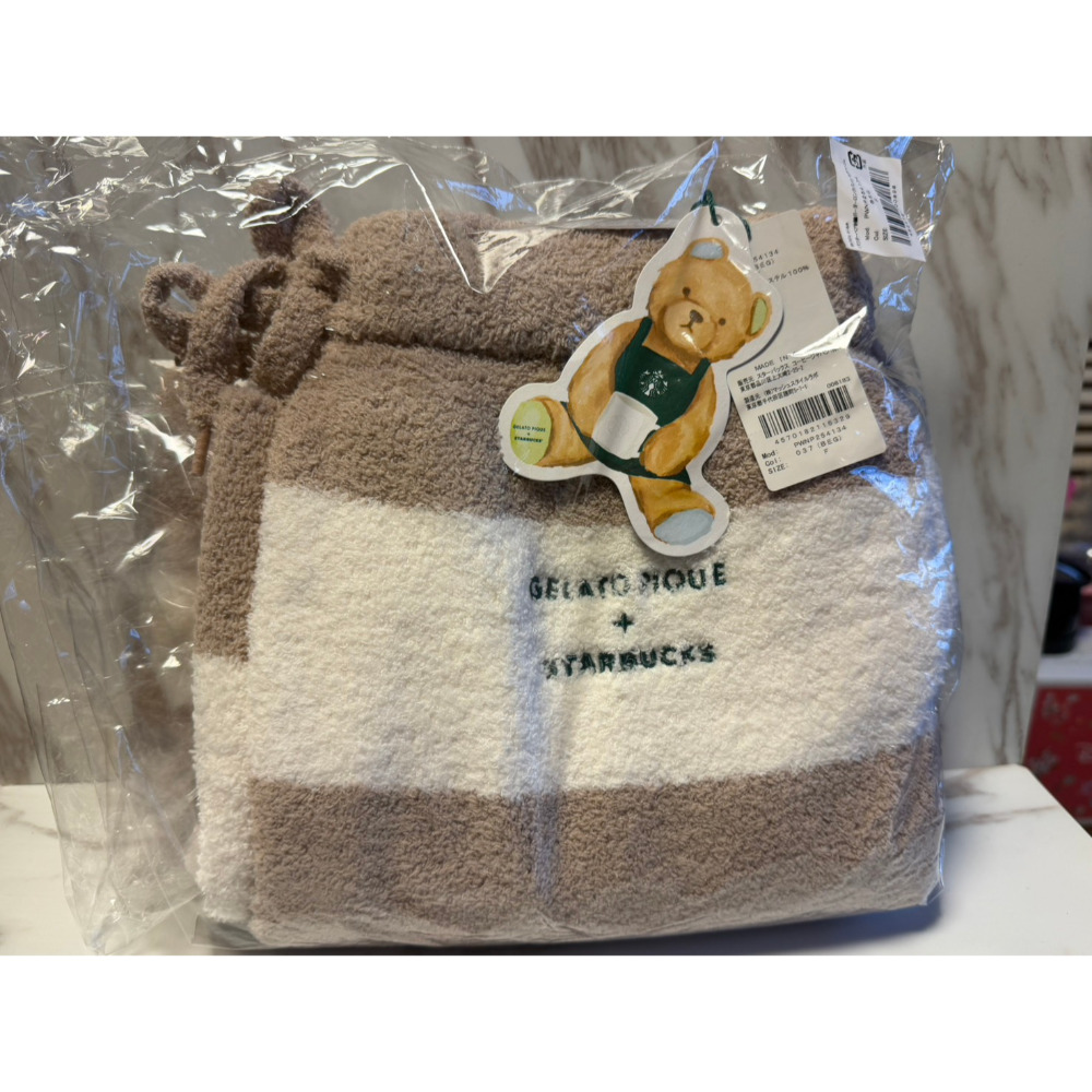 ~小小牛瑪奇朵~日本STARBUCKS星巴克 &  Gelato Pique 聯名款商品 毛茸茸長褲 襪子-規格圖8