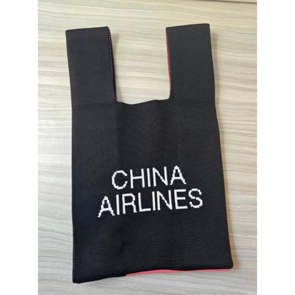 ~小小牛瑪奇朵~CAL中華航空CHINA AIRLINES 華航 梅花 紅梅LOGO 針織手挽袋  馬年福來針織手挽袋-細節圖8
